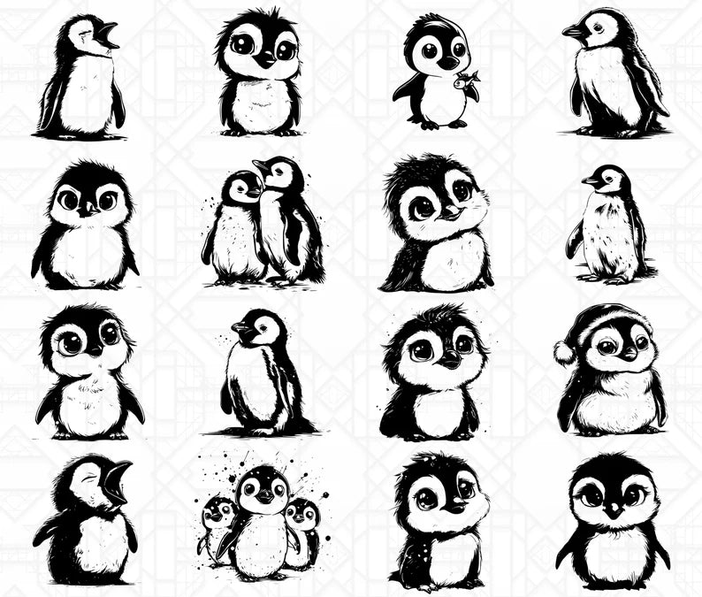 Baby Penguins SVG Bundle - CraftNest - Digital Crafting and Art