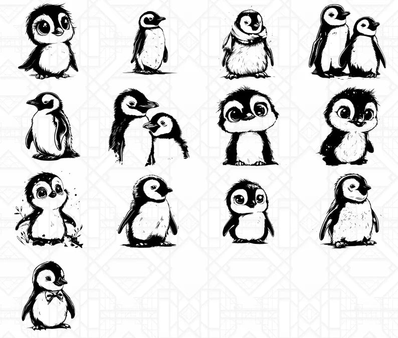 Baby Penguins SVG Bundle - CraftNest - Digital Crafting and Art