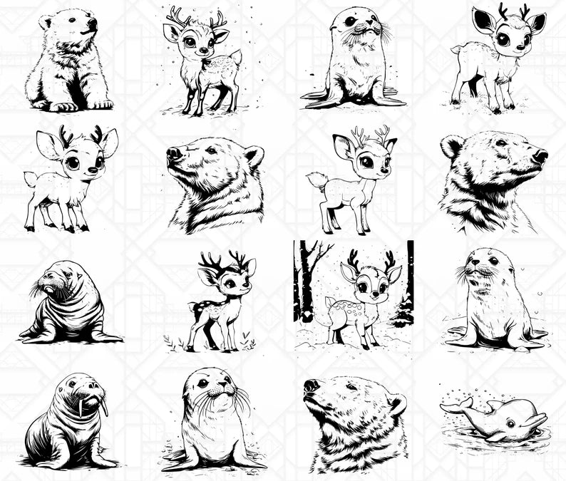 Cute Arctic Animals SVG Bundle - CraftNest - Digital Crafting and Art