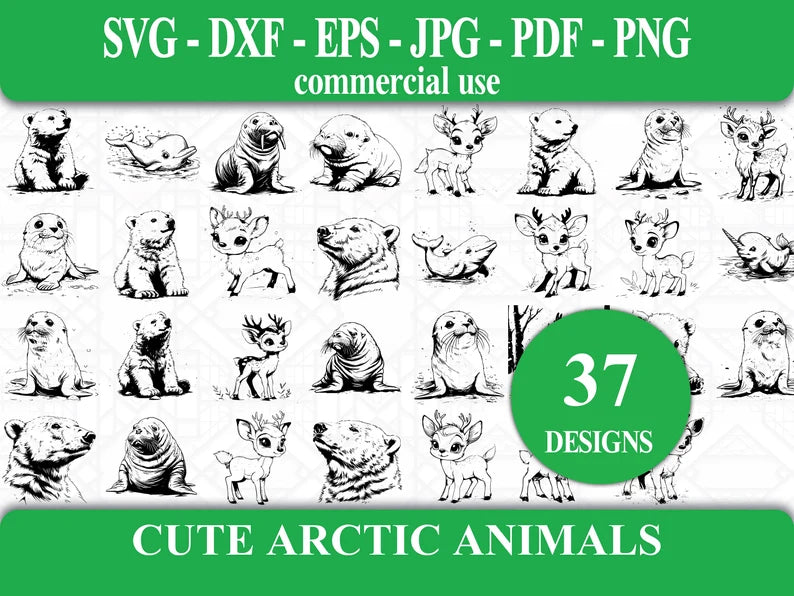 Cute Arctic Animals SVG Bundle - CraftNest - Digital Crafting and Art