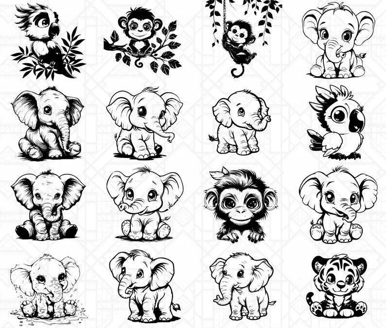 Cute Jungle Animals SVG Bundle - CraftNest - Digital Crafting and Art