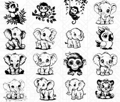 Cute Jungle Animals SVG Bundle - CraftNest - Digital Crafting and Art