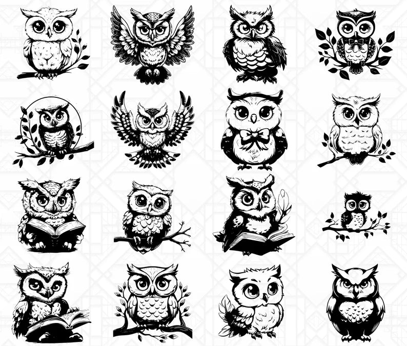 Cute Owls SVG Bundle - CraftNest - Digital Crafting and Art