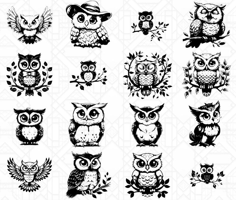 Cute Owls SVG Bundle - CraftNest - Digital Crafting and Art