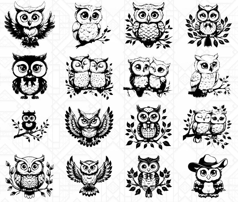 Cute Owls SVG Bundle - CraftNest - Digital Crafting and Art