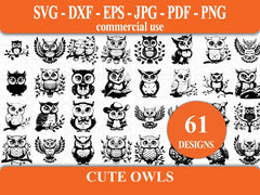 Cute Owls SVG Bundle - CraftNest - Digital Crafting and Art