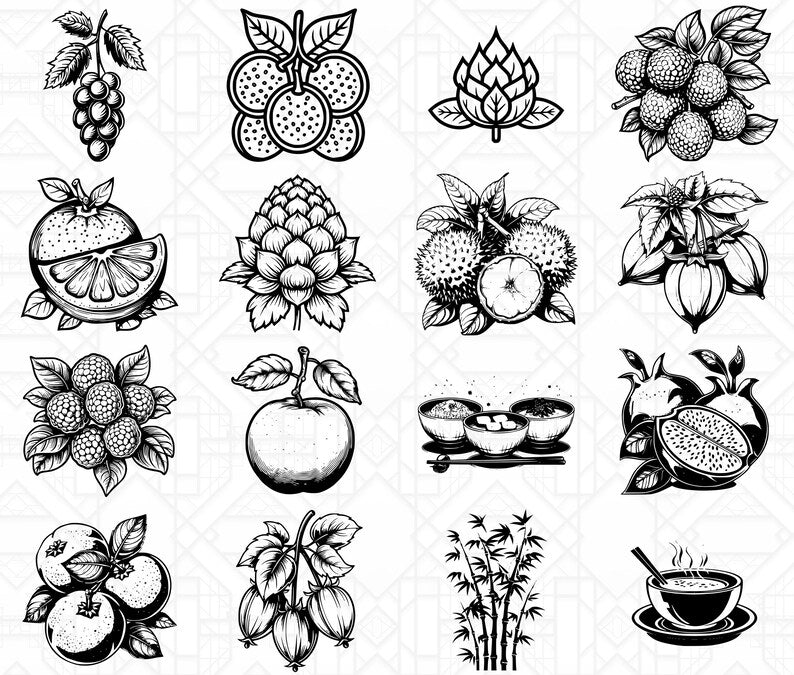 Asian Fruits SVG Bundle - CraftNest - Digital Crafting and Art