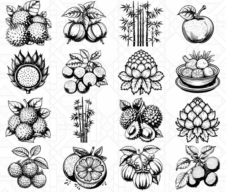 Asian Fruits SVG Bundle - CraftNest - Digital Crafting and Art