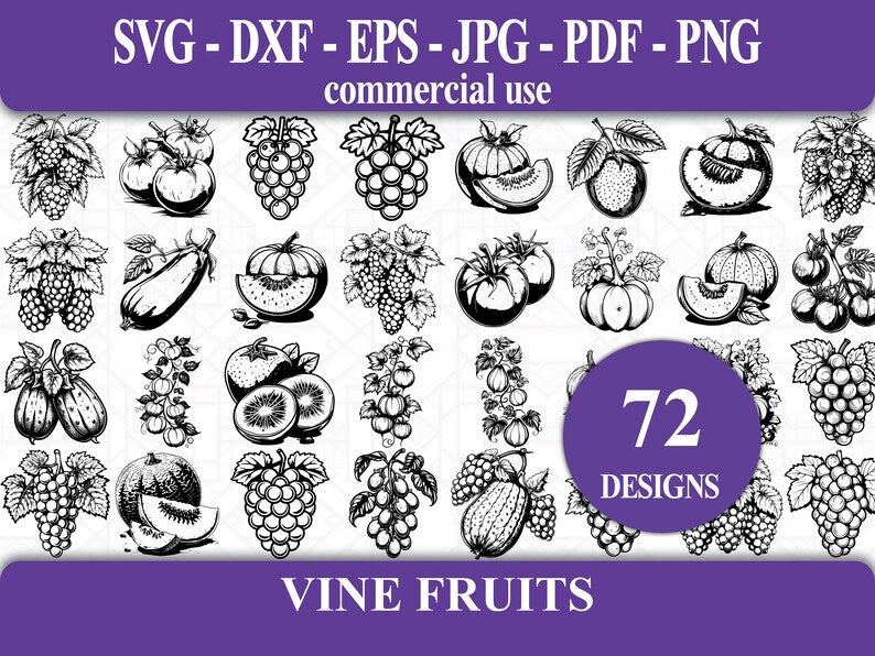 Vine Fruits SVG Bundle - CraftNest - Digital Crafting and Art