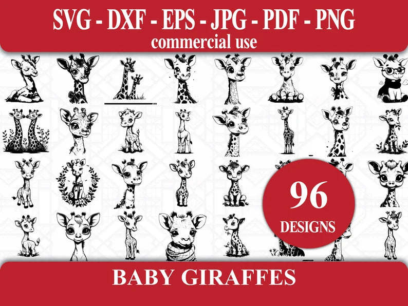 Baby Giraffes SVG Bundle - CraftNest - Digital Crafting and Art