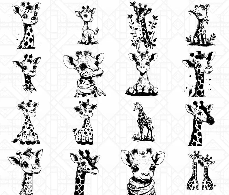 Baby Giraffes SVG Bundle - CraftNest - Digital Crafting and Art