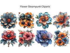 Steampunk Flowers Clipart - CraftNest - Digital Crafting and Art