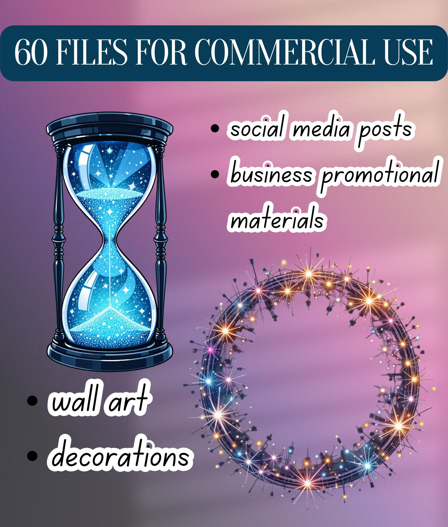 Holographic Celestial Clipart Bundle