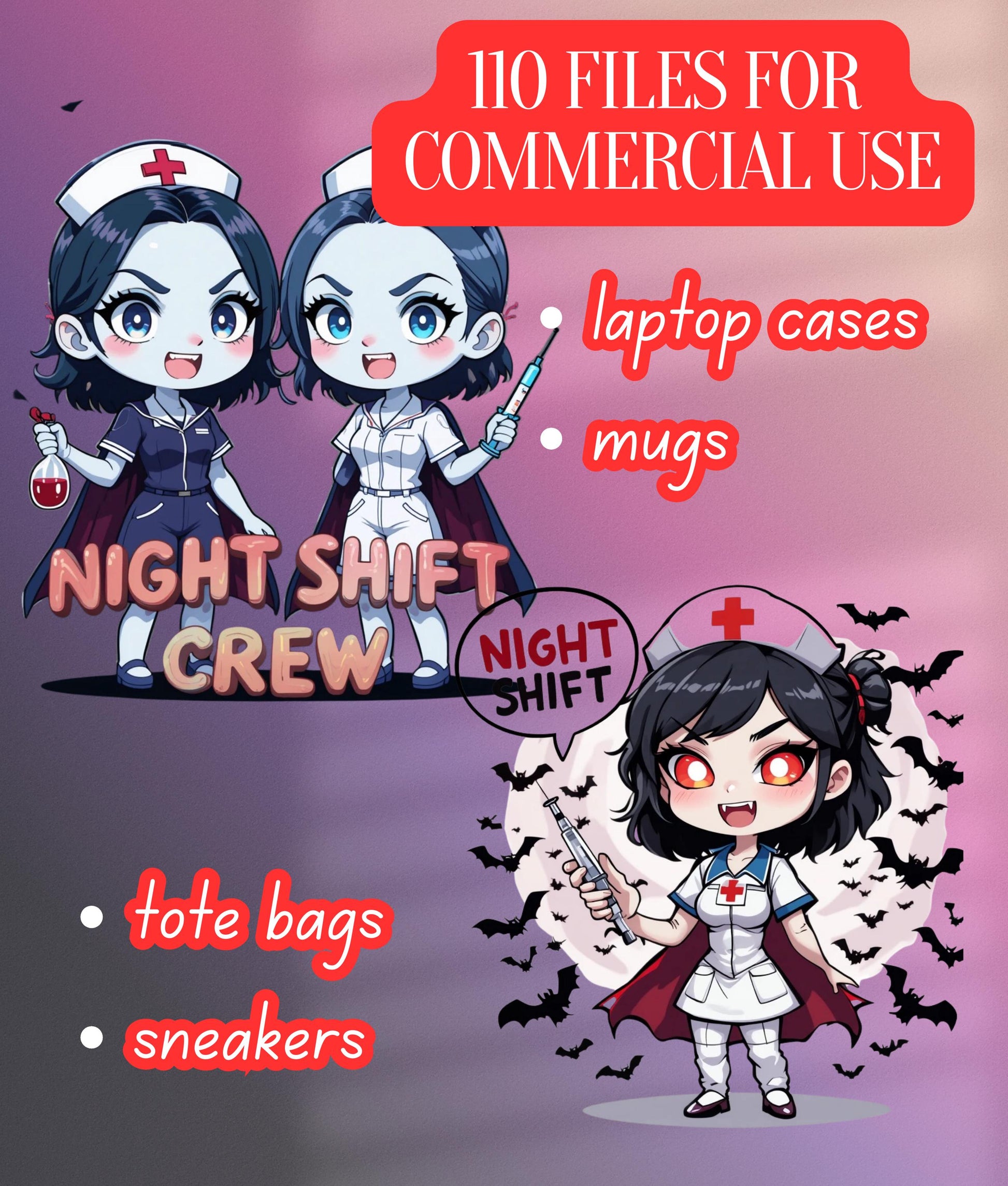 Vampire Nurse Clipart Bundle - CraftNest - Digital Crafting and Art