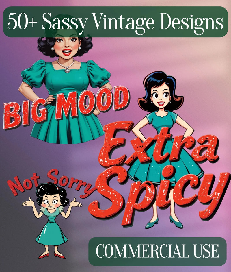 Vintage Sassy Clipart Bundle - CraftNest - Digital Crafting and Art