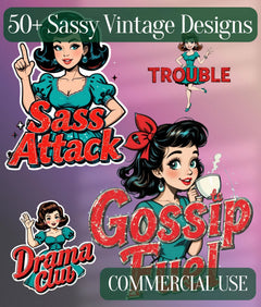 Vintage Sassy Clipart Bundle - CraftNest - Digital Crafting and Art