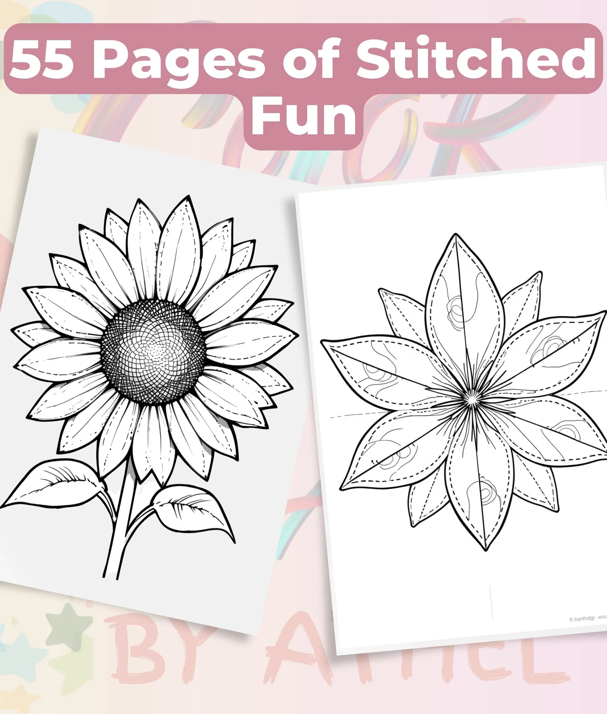 Patchwork Flowers Coloring Book Bundle - CraftNest - Digital Crafting and Art