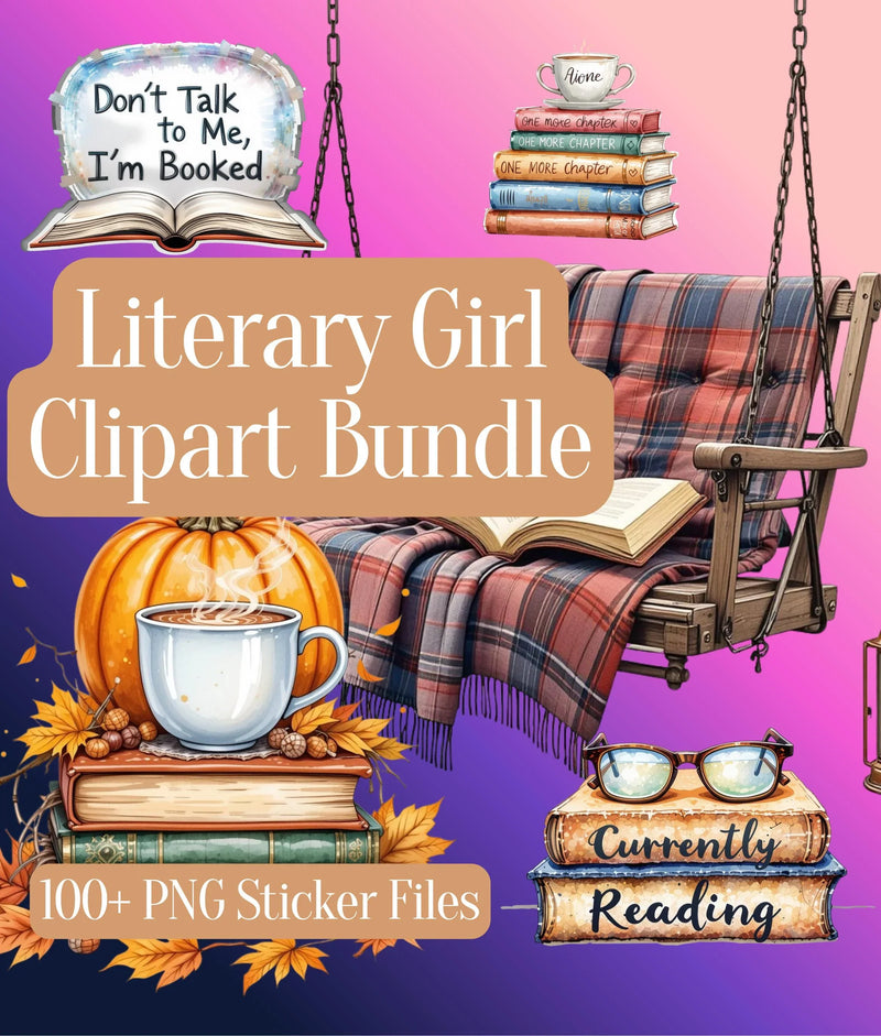 Literary Girl Clipart Bundle - CraftNest - Digital Crafting and Art