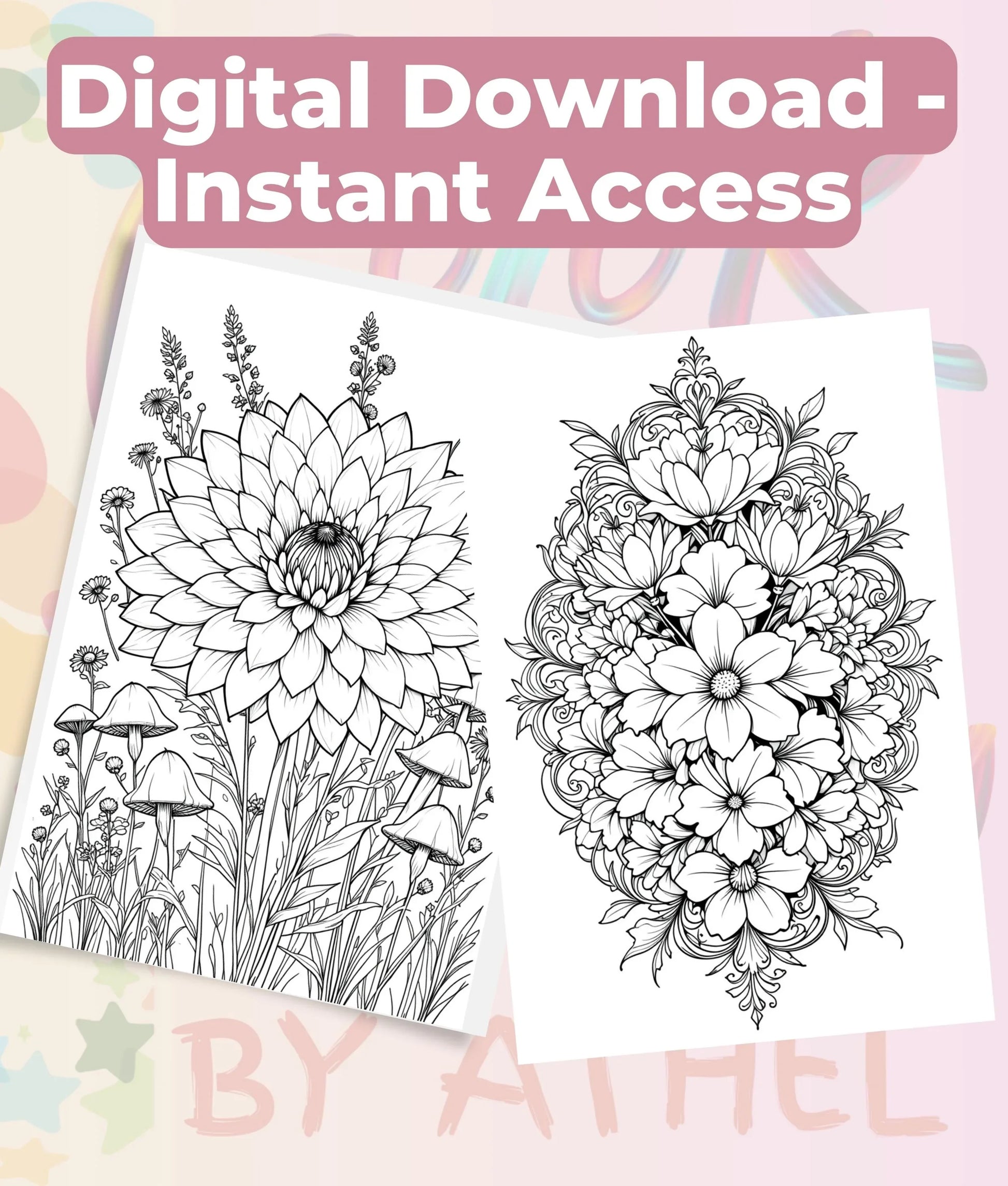 Wildflower Mandala Coloring Book Bundle - CraftNest - Digital Crafting and Art