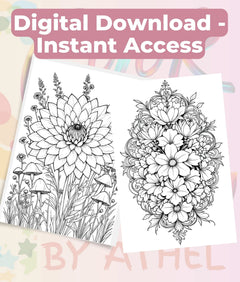 Wildflower Mandala Coloring Book Bundle - CraftNest - Digital Crafting and Art
