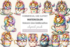 Unicorn Lion Clipart Bundle 1 - CraftNest - Digital Crafting and Art