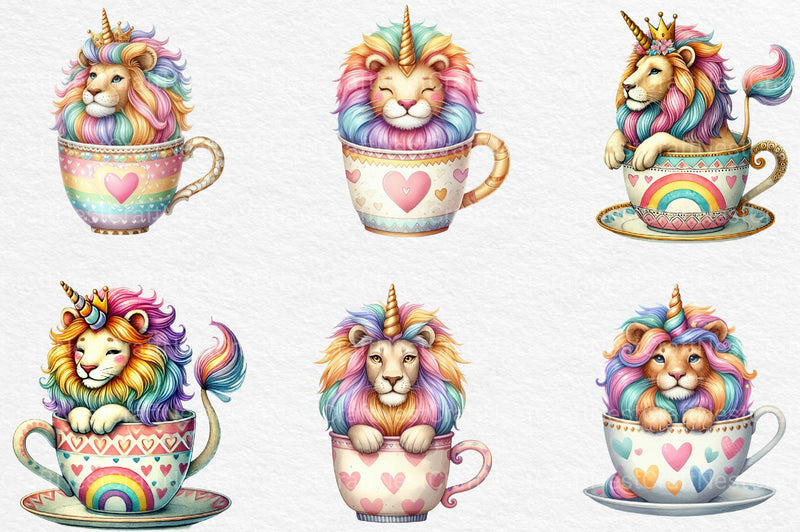 Unicorn Lion Clipart Bundle 1 - CraftNest - Digital Crafting and Art