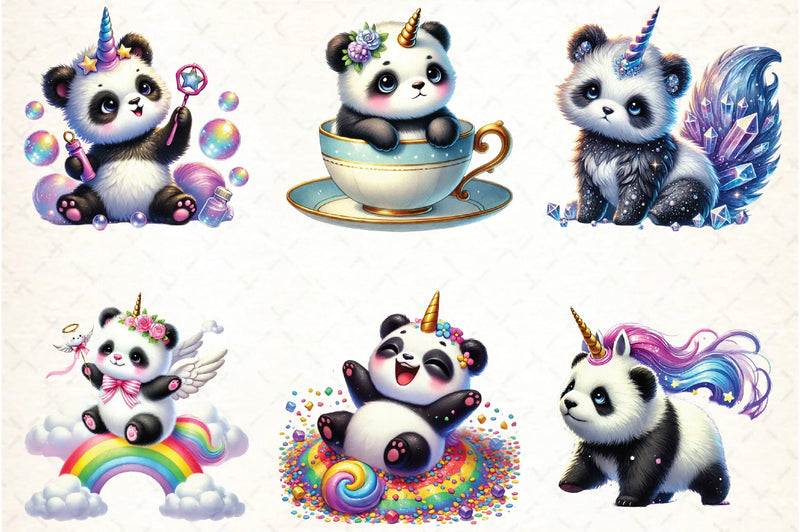 Cute Panda Clipart Bundle - CraftNest - Digital Crafting and Art