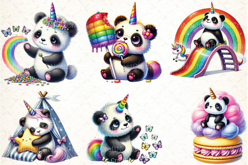 Cute Panda Clipart Bundle 8 - CraftNest - Digital Crafting and Art
