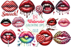 Valentine Lips Clipart Bundle - CraftNest - Digital Crafting and Art