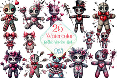 Gothic Voodoo Doll Clipart Bundle for Valentine's Day - CraftNest - Digital Crafting and Art