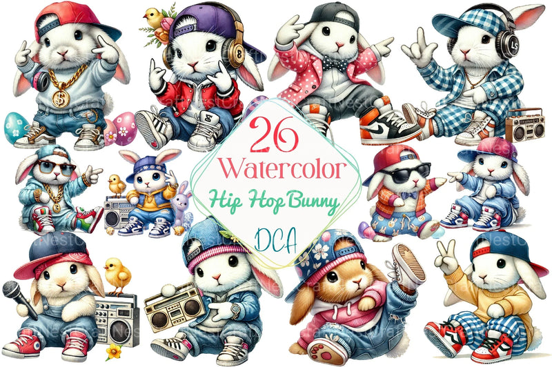 Hip Hop Bunny Easter Clipart Bundle 91 - CraftNest - Digital Crafting and Art