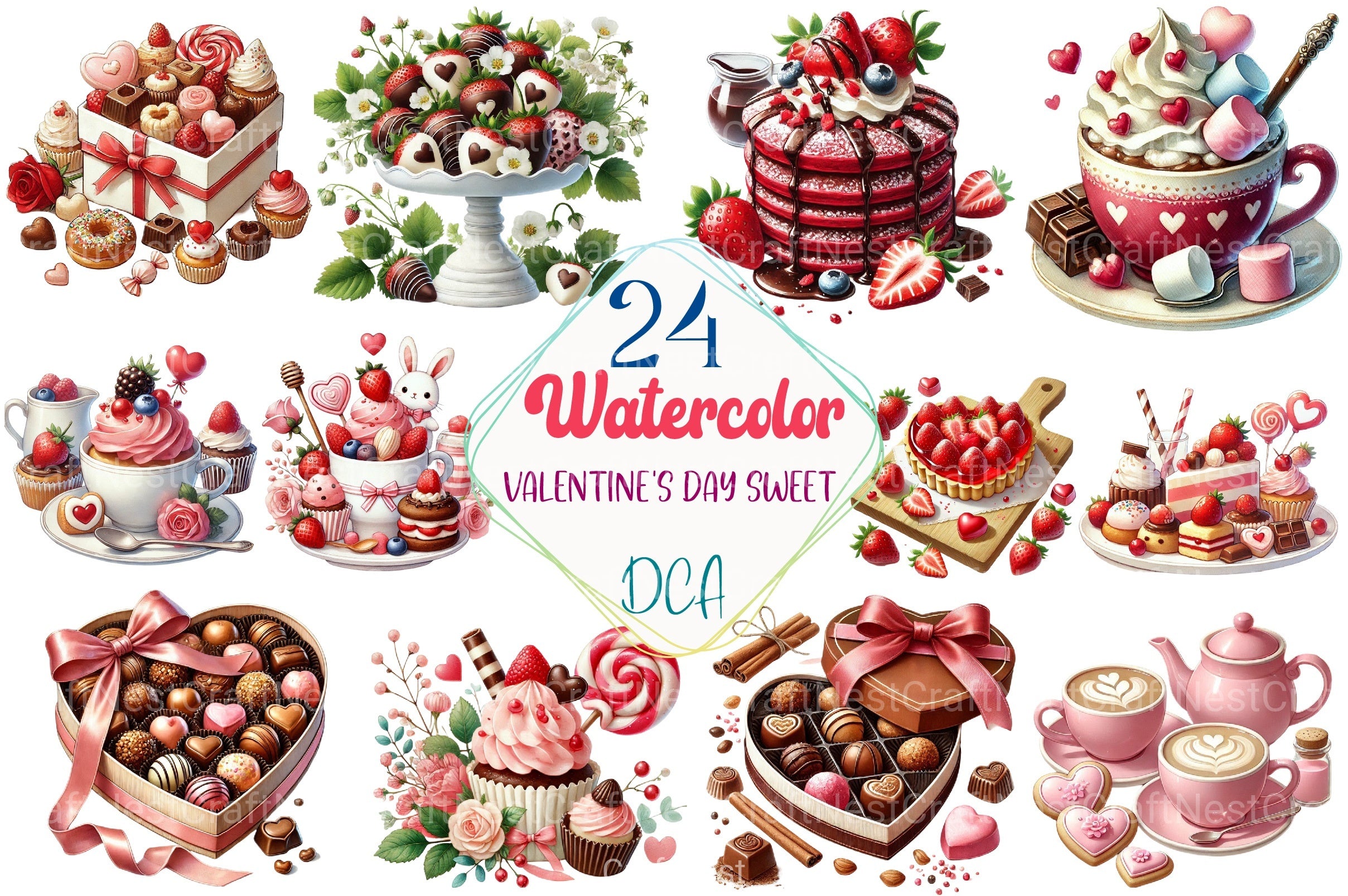 Valentine's Day Sweet Clipart Bundle - CraftNest - Digital Crafting and Art