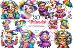 Mardi Gras Grandma Clipart Bundle - CraftNest - Digital Crafting and Art