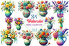 Spring Flowers Vase Clipart Bundle