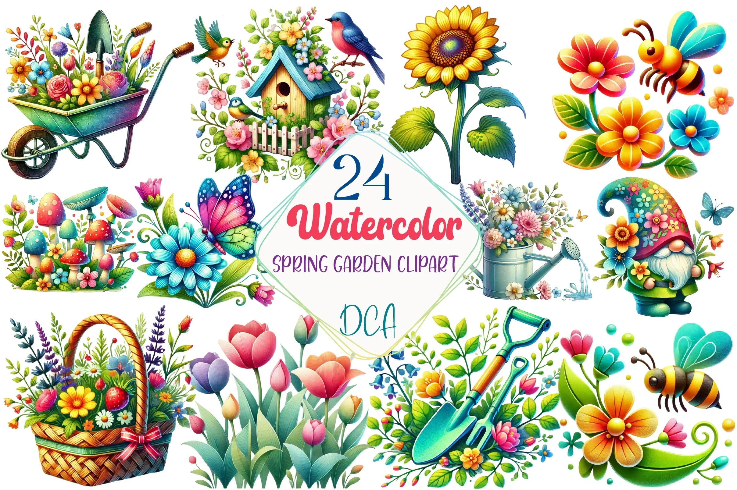Spring Garden Clipart Bundle - CraftNest - Digital Crafting and Art