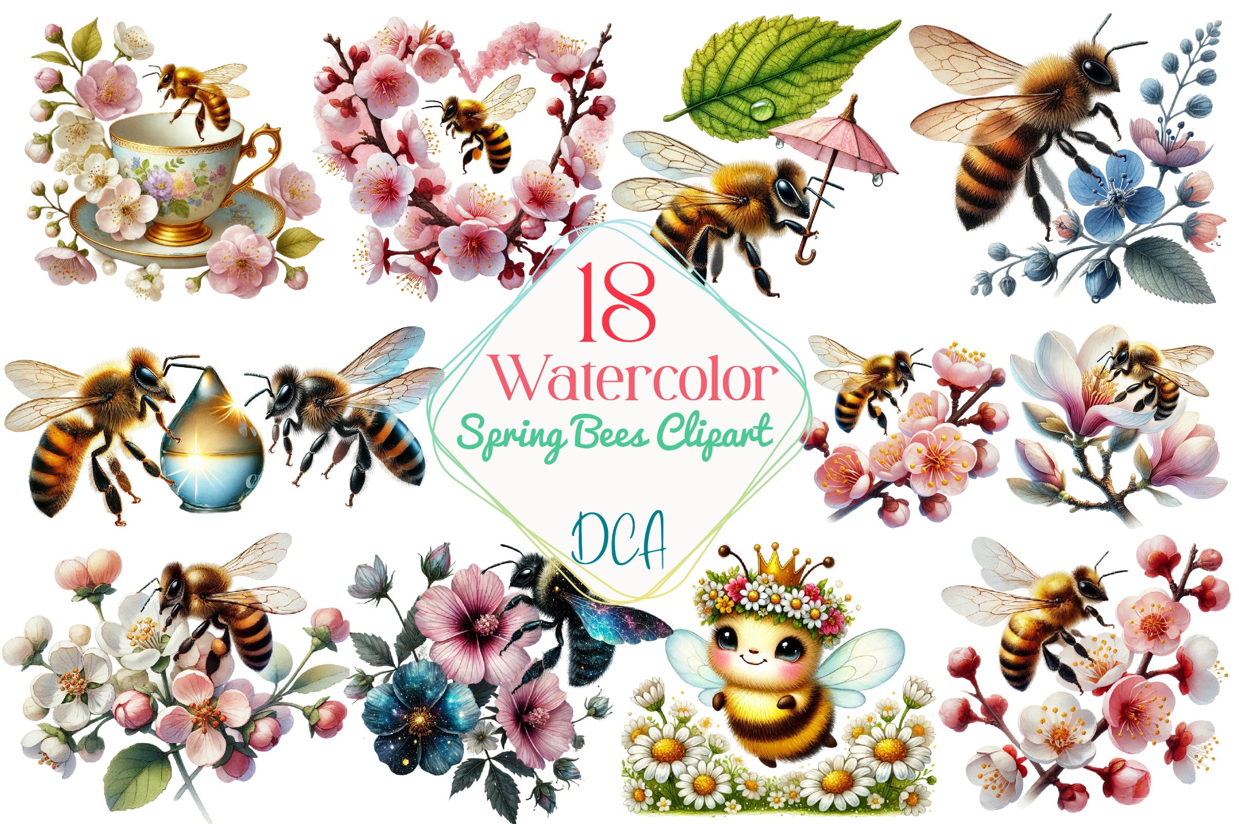 Spring Bees Clipart Bundle