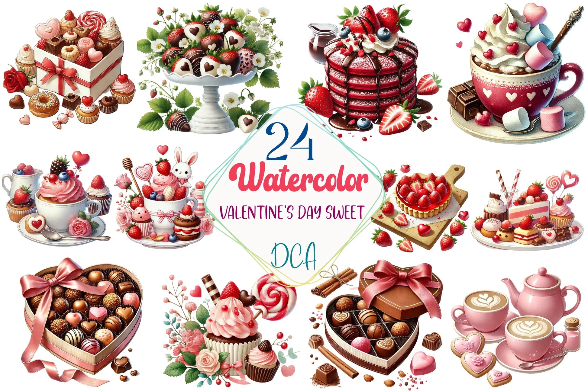 Valentine's Day Sweet Clipart Bundle - CraftNest - Digital Crafting and Art