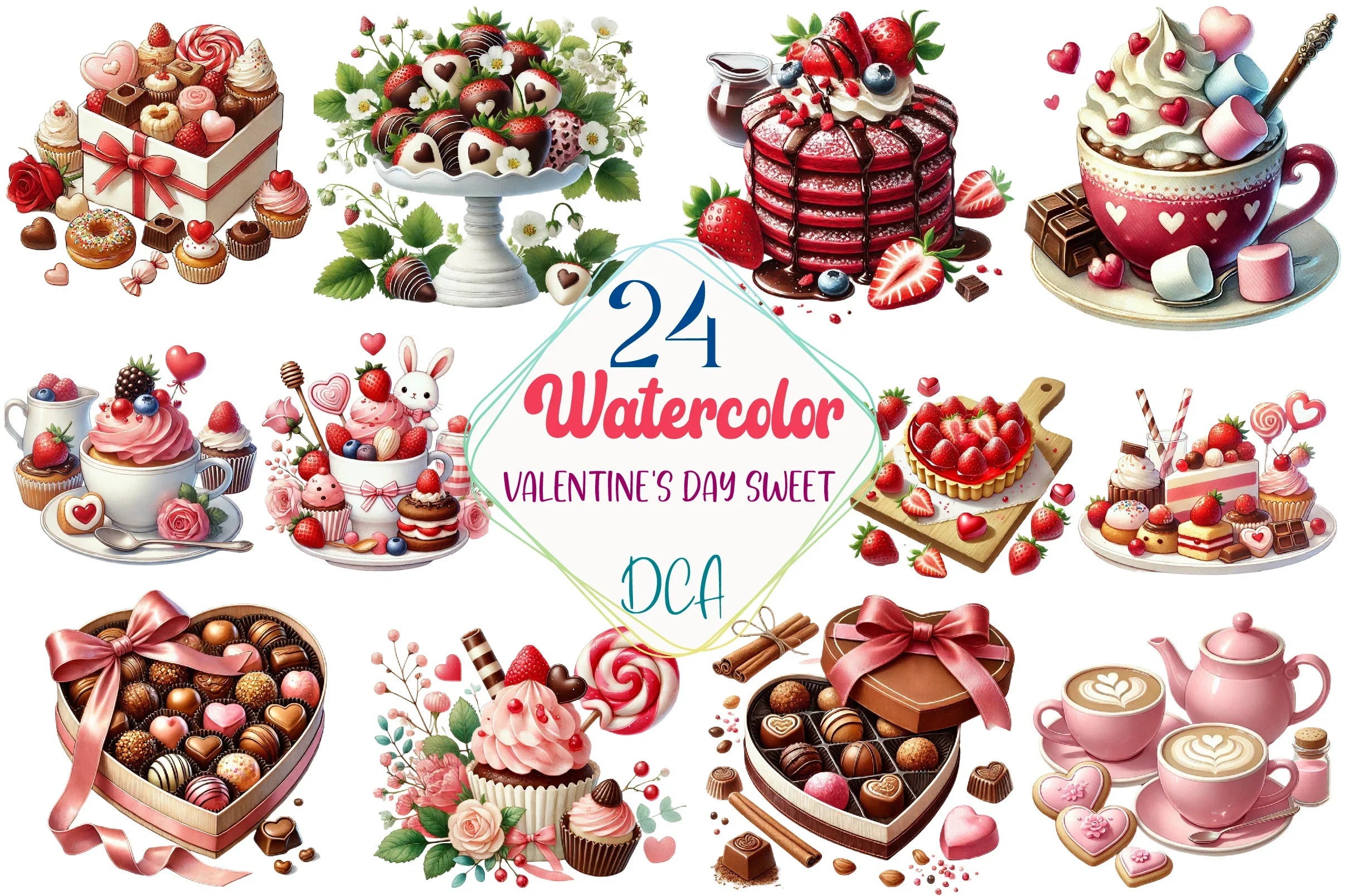 Valentine's Day Sweet Clipart Bundle - CraftNest - Digital Crafting and Art