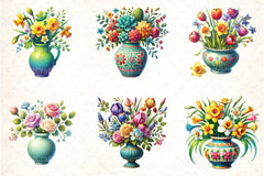 Spring Flowers Vase Clipart Bundle 1 - CraftNest - Digital Crafting and Art