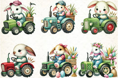 Easter Bunny Tractor Clipart Bundle 2 - CraftNest - Digital Crafting and Art