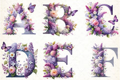 Floral Alphabet Clipart Bundle 4 - CraftNest - Digital Crafting and Art