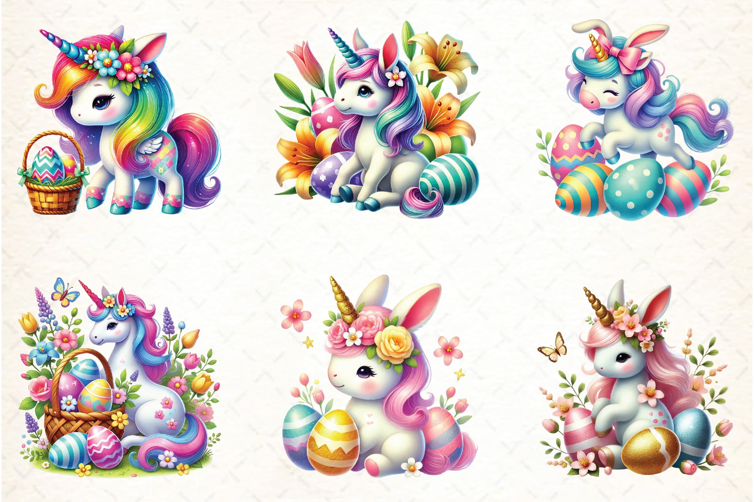 Easter Unicorn Clipart Bundle