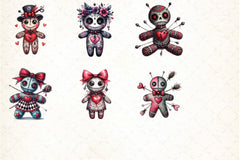Gothic Voodoo Doll Clipart Bundle for Valentine's Day - CraftNest - Digital Crafting and Art