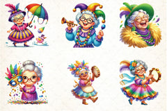 Mardi Gras Grandma Clipart Bundle - CraftNest - Digital Crafting and Art