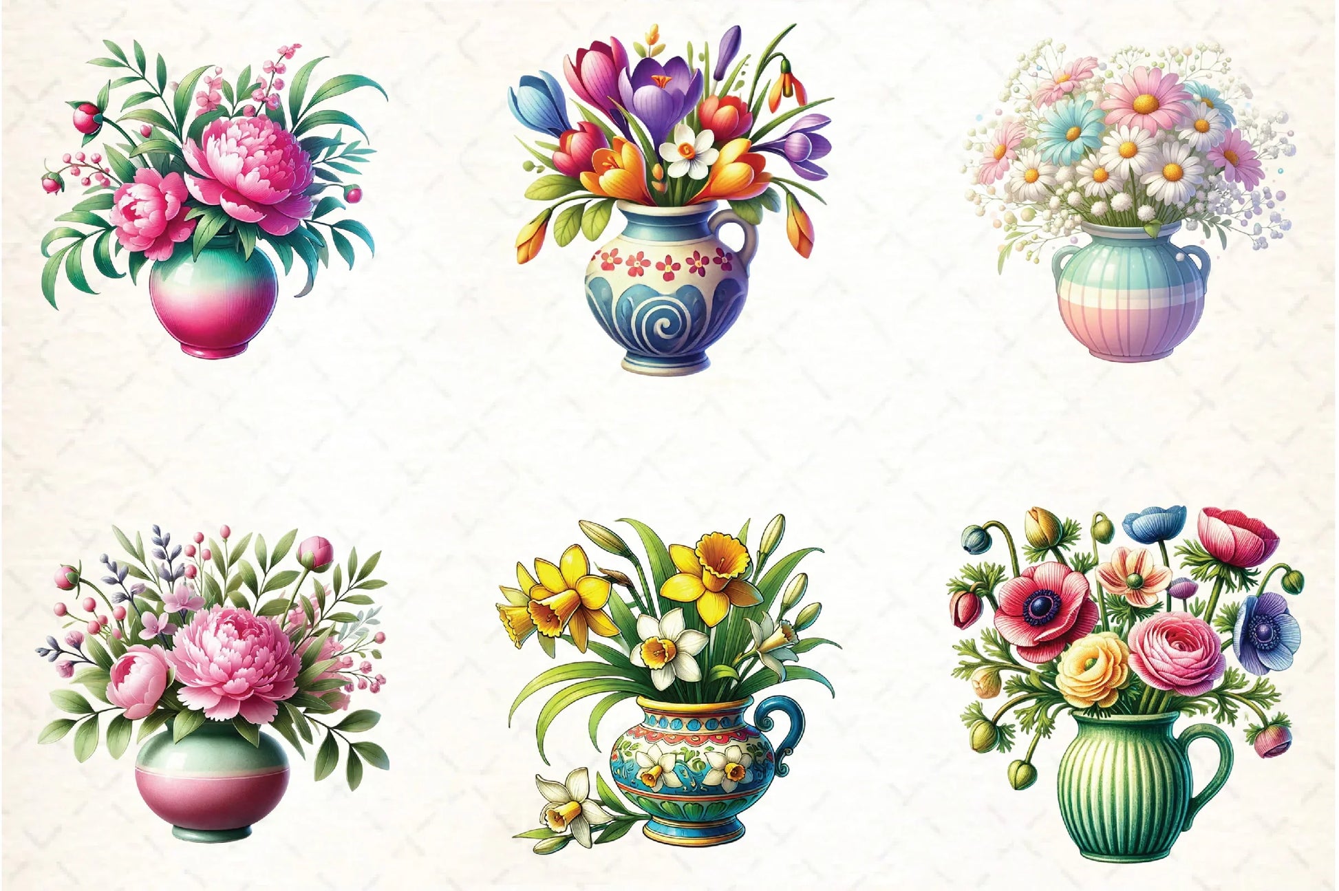 Spring Flowers Vase Clipart Bundle - CraftNest - Digital Crafting and Art
