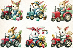 Easter Bunny Tractor Clipart Bundle - CraftNest - Digital Crafting and Art
