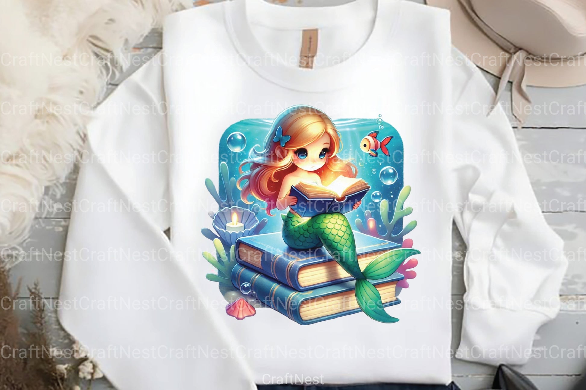 Cute Mermaid Clipart Bundle 6 - CraftNest - Digital Crafting and Art