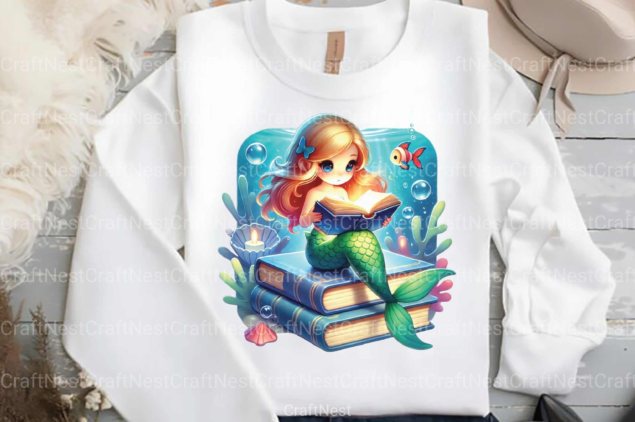 Cute Mermaid Clipart Bundle 6 - CraftNest - Digital Crafting and Art