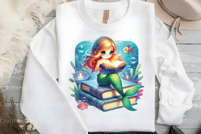 Cute Mermaid Clipart Bundle 6 - CraftNest - Digital Crafting and Art