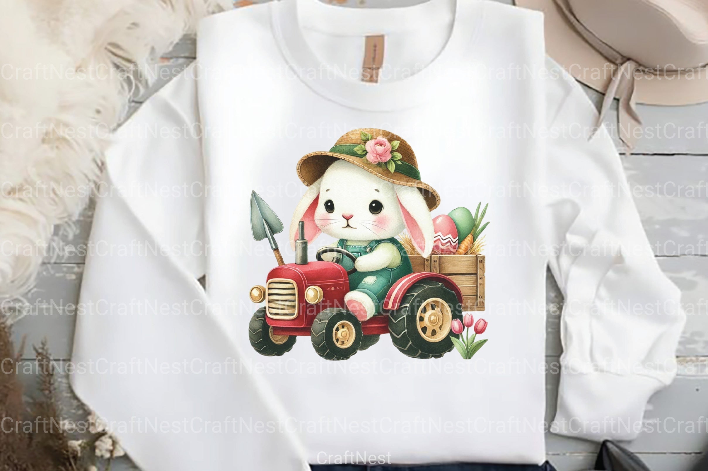 Easter Bunny Tractor Clipart Bundle 2 - CraftNest - Digital Crafting and Art